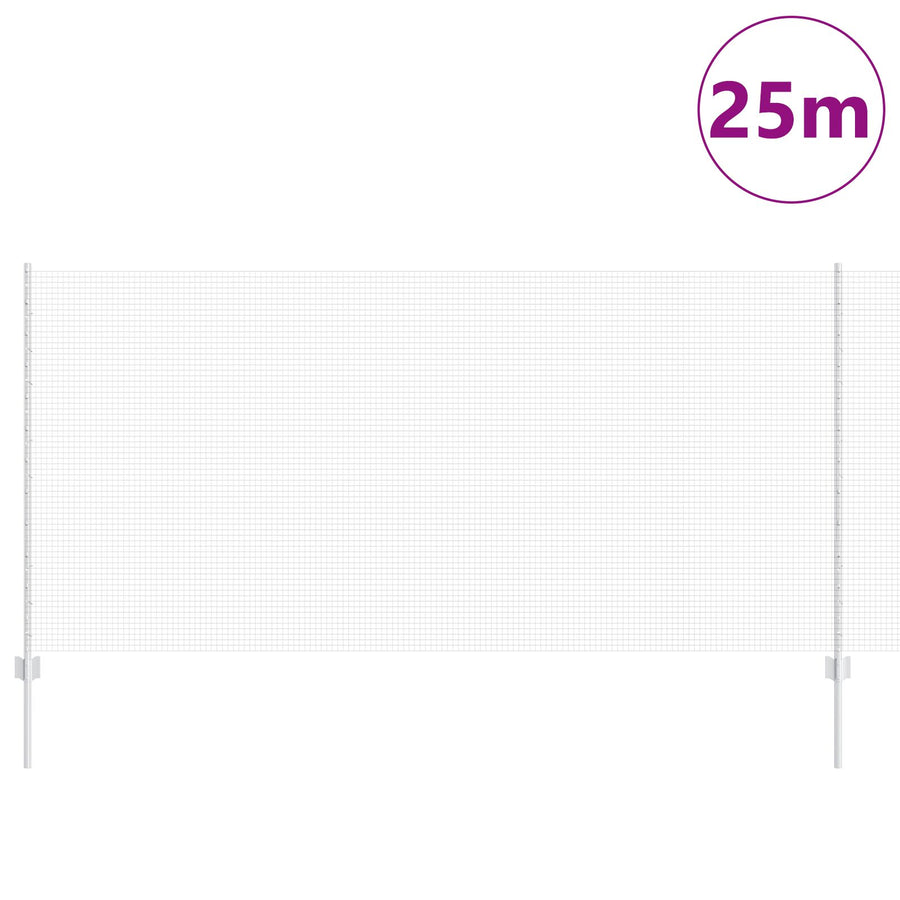 Gelaste Draadhek Met 22 U-Palen Zilver 1.2X25 M Staal