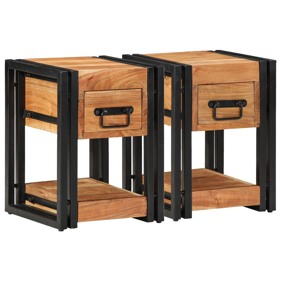 Nachtkastjes 2 Stuks Massief Hout Acaciahout 30 x 30 x 40 cm Massief acaciahout