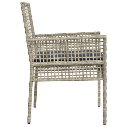 Tuinstoelen 2 Stuks Met Kussens Poly Rattan Lichtgrijs en Donkergrijs