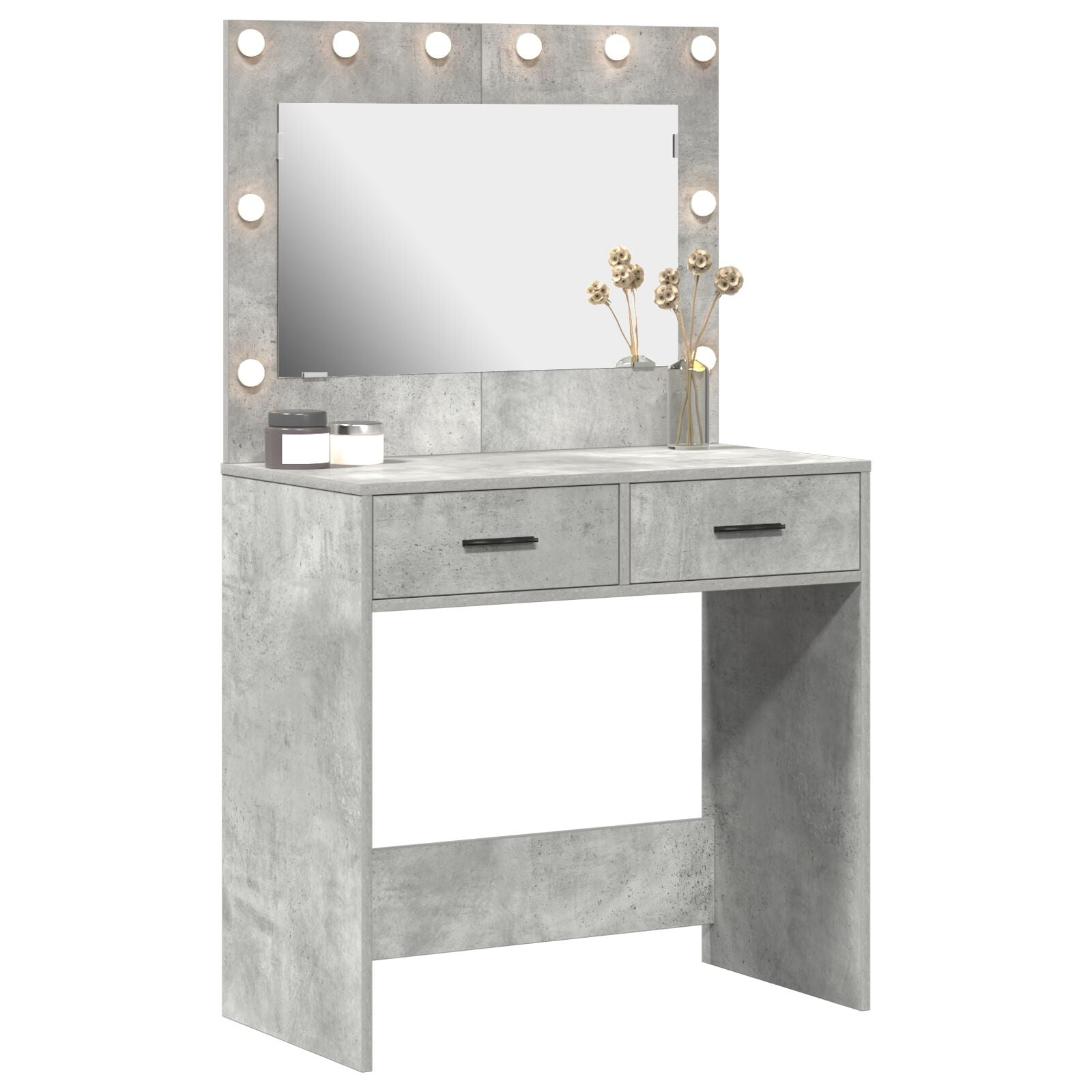 Kaptafel Met Led-Verlichting 78,5X41X135 Cm Beton grijs 78.5 x 41 x 135 cm