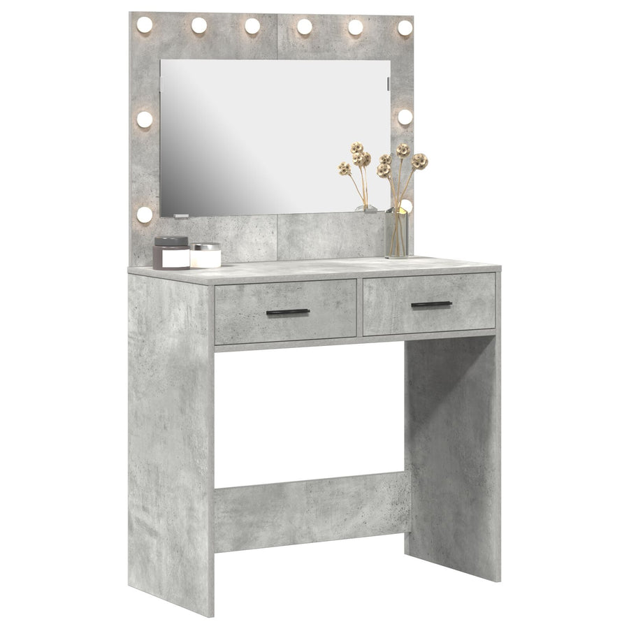 Kaptafel Met Led-Verlichting 78,5X41X135 Cm Beton grijs 78.5 x 41 x 135 cm