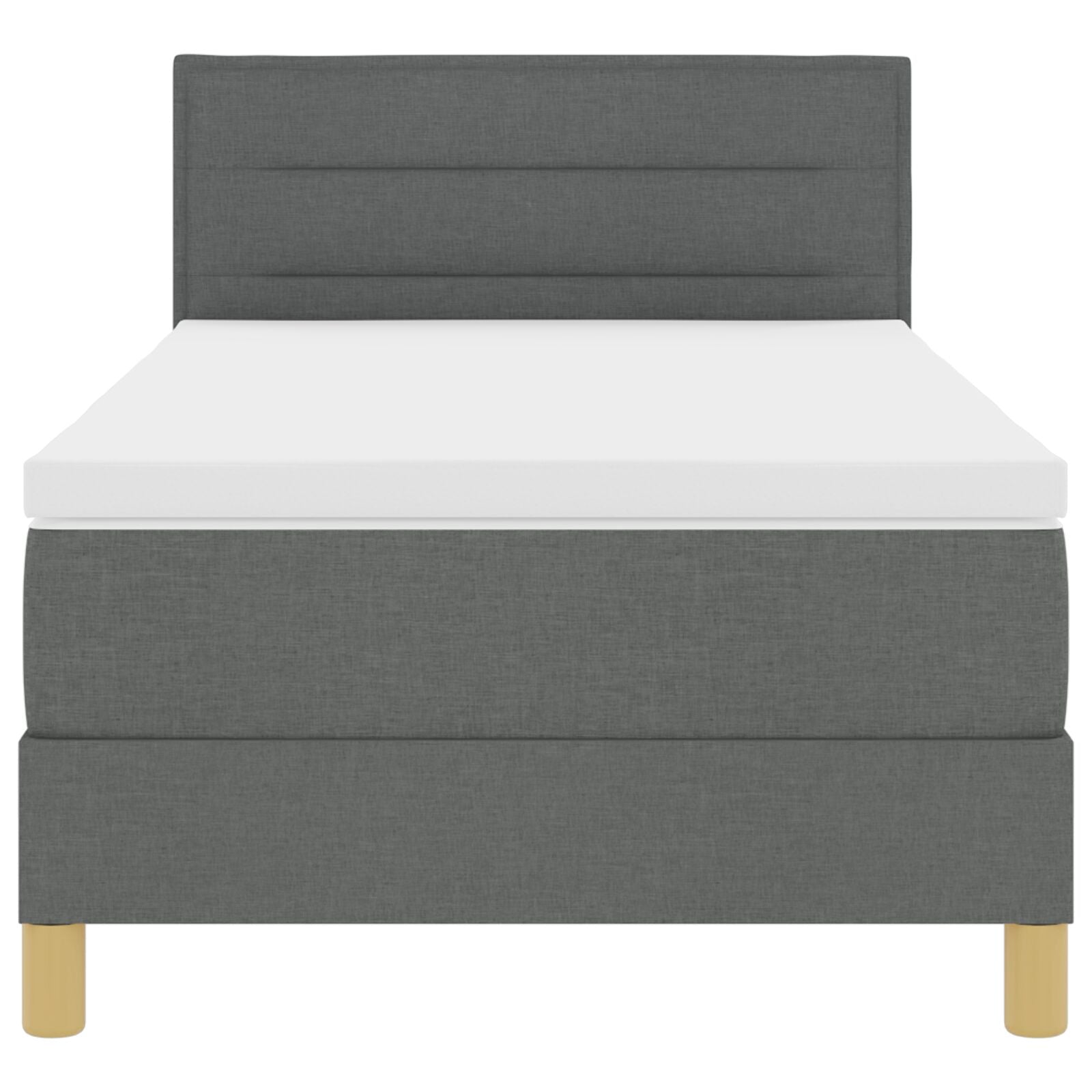 Boxspring Bed Met Matras Stof Donkergrijs 90 x 200 cm Lijnenontwerp