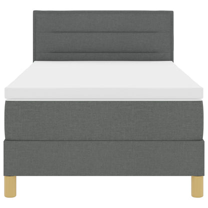 Boxspring Bed Met Matras Stof Donkergrijs 90 x 200 cm Lijnenontwerp