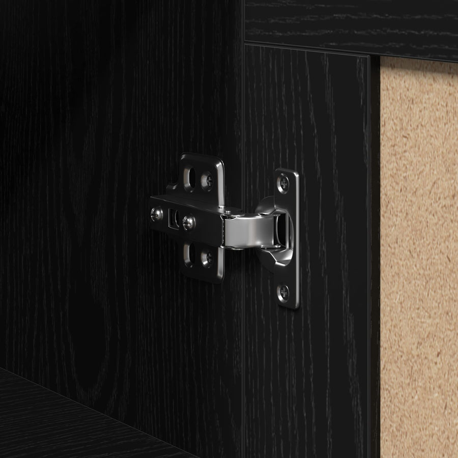 Wandkast Zwart Eiken 69,5X34X90 Cm Bewerkt Hout