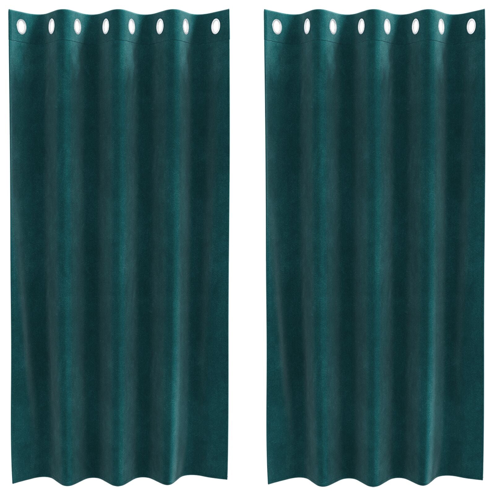 Zwartoutgordijnen 2 Stuks E Velours Donkergroen 140 x 175 cm met oogjes