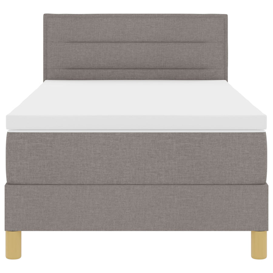 Boxspring Bed Met Matras Stof Taupe 80 x 200 cm Lijnen ontwerp