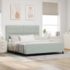 Boxspringbed 180x200 cm lichtgrijs fluweel