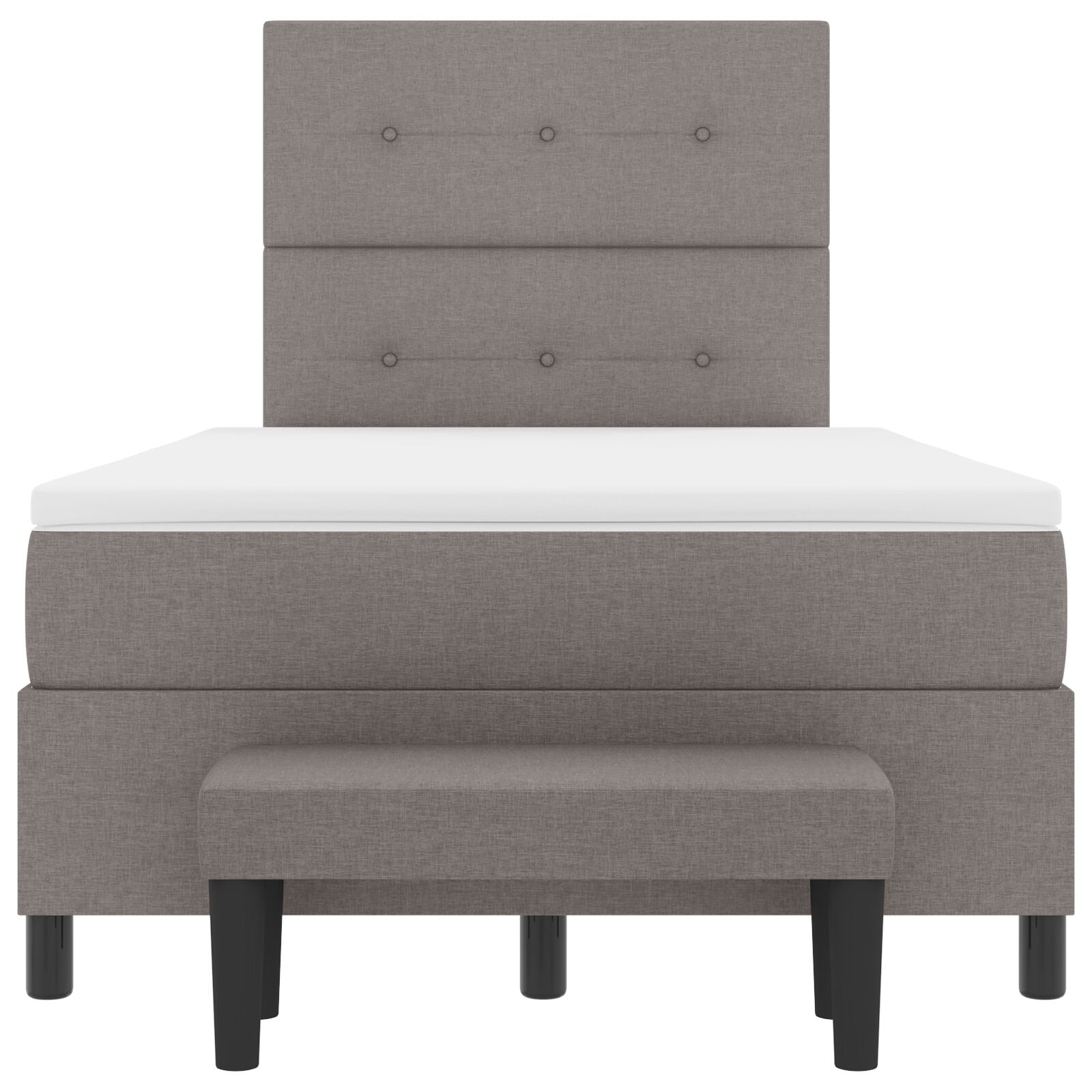 Boxspring Bed Met Matras & Bank Taupe 120X190 Cm Stof Blauw