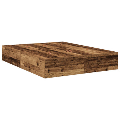 Opslagbedframe Bruin Gestructureerd Hout 135,5 X 190 X 31,5 Cm Artisanaal Eiken