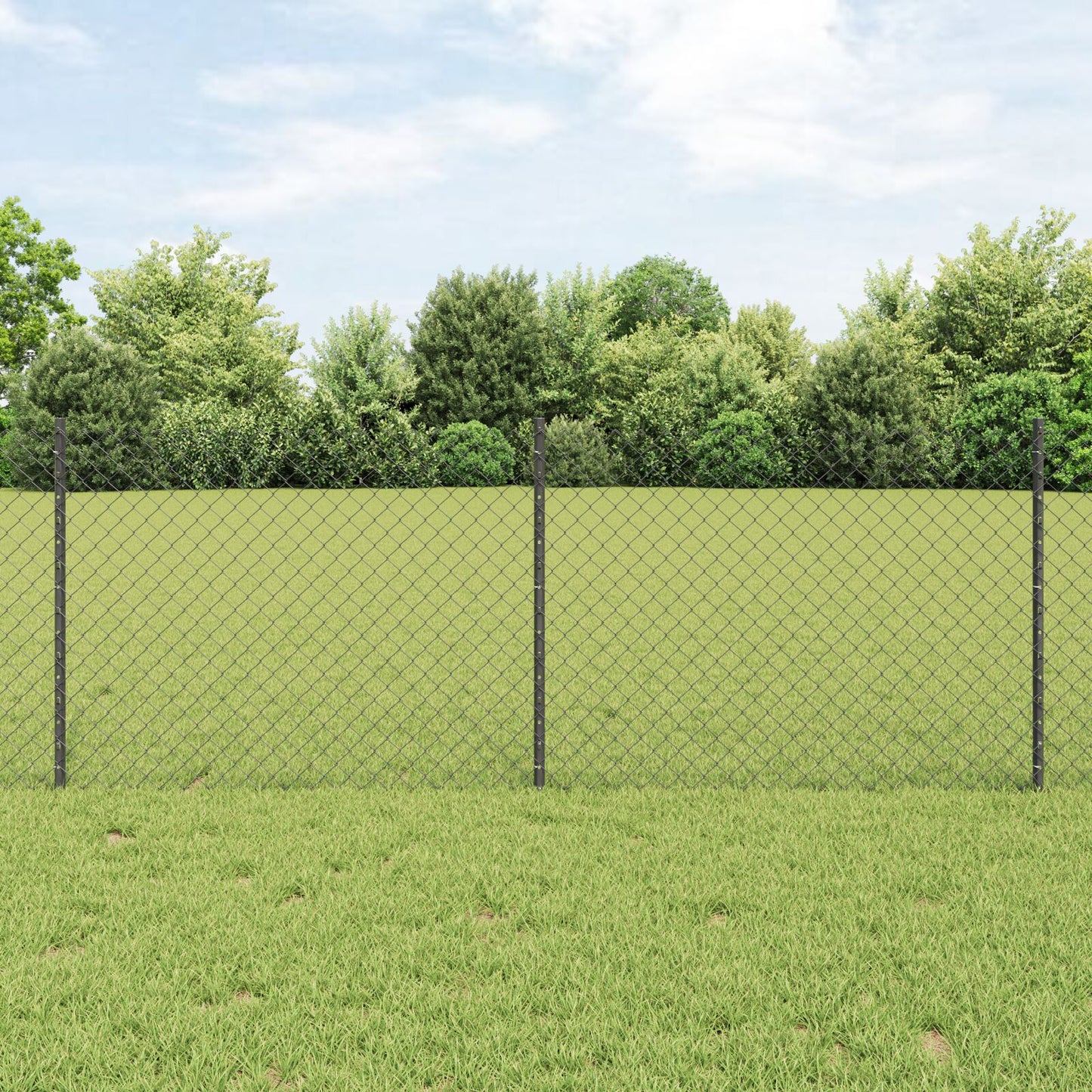 Kettinglinkhek Met 10 U-Posts Grijs 0.8X10 M Staal