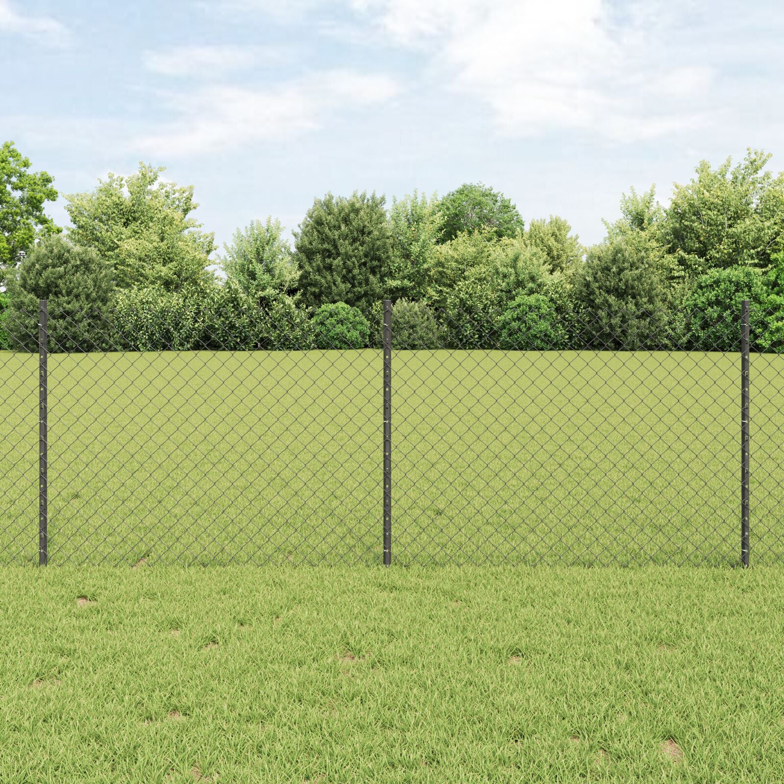 Kettinglinkhek Met 10 U-Posts Grijs 0.8X10 M Staal