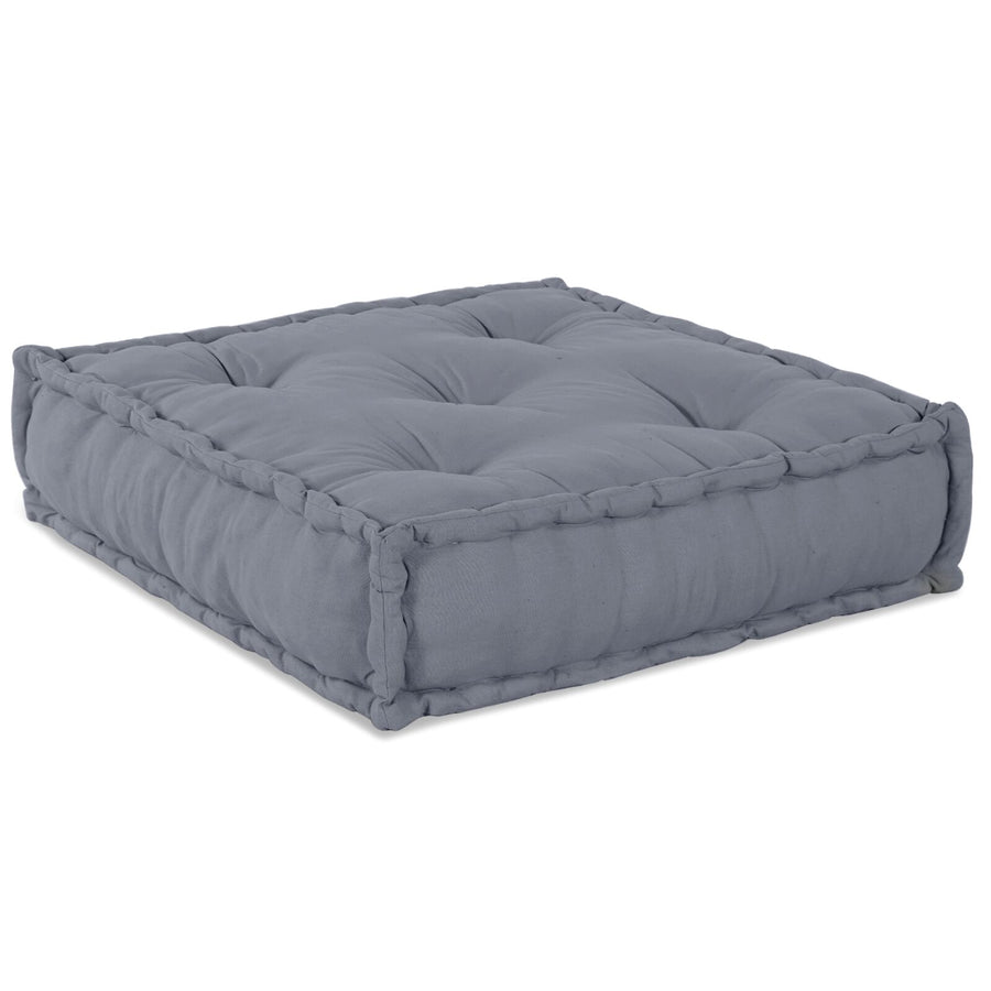 4-Zits Modulaire Pouf Bank Convertible Stoffering Grijs 70 x 70 x 54 cm Lounge + 3x middelste