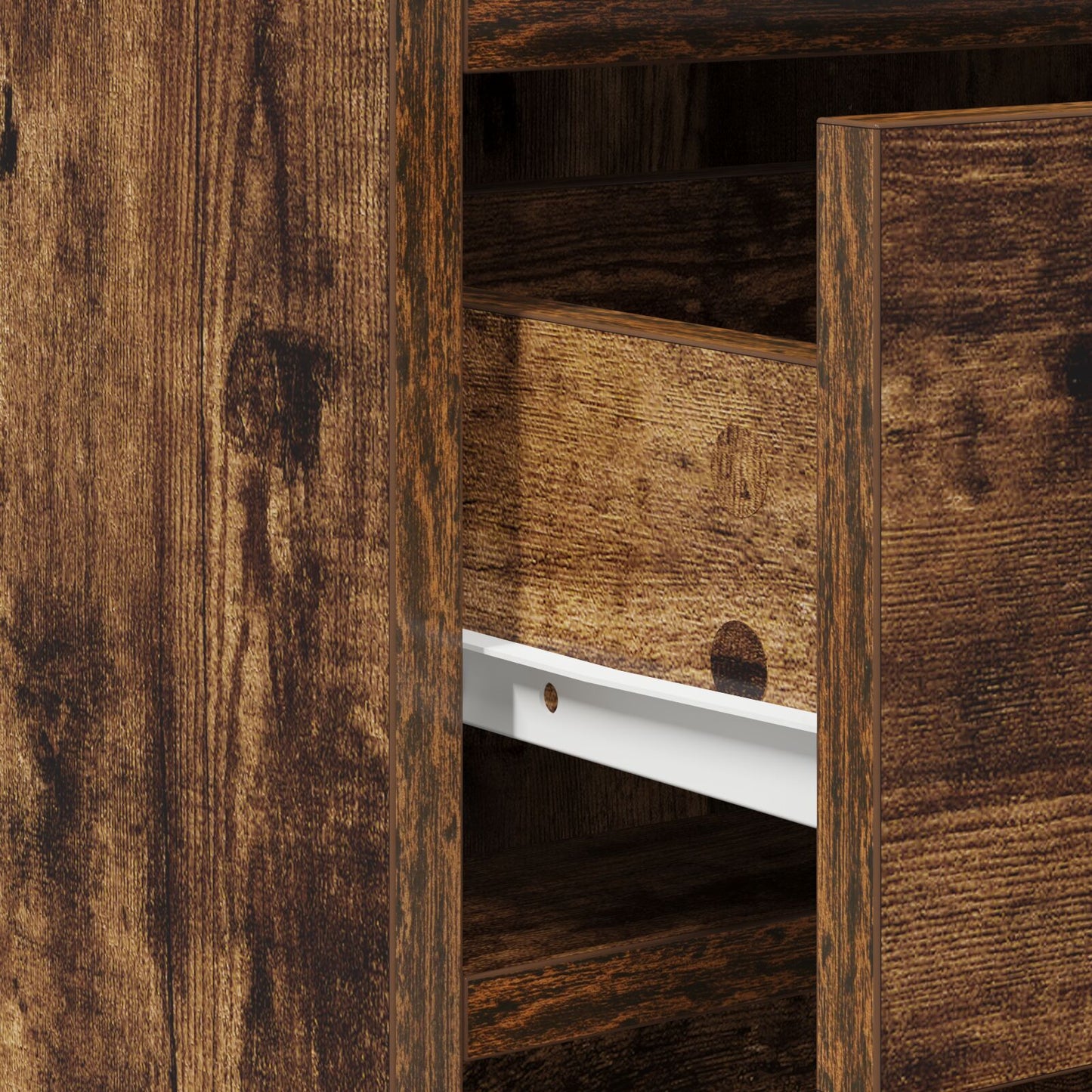 2-Delige Kaptafelset Met Led Rokerig Eiken Engineered Hout