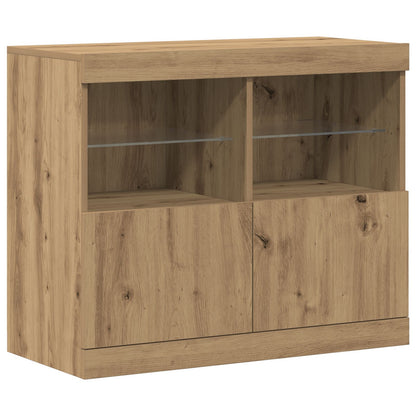 Sideboard Met Led Verlichting 81X37X67 Cm Artisan Eiken