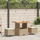 Tuin eettafelset poly rattan beige 2 personen