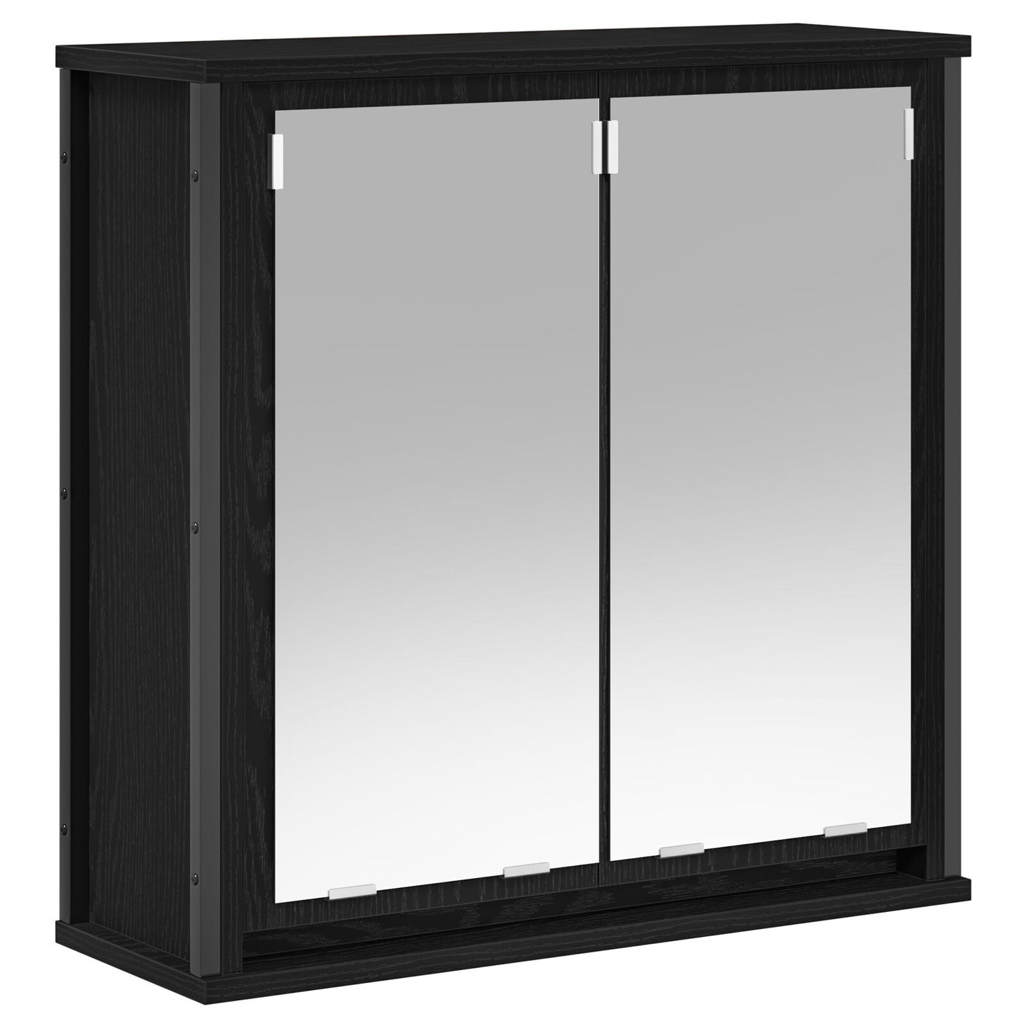 5-Delige Badkamermeubelset Engineered Hout Zwart eiken Waskast + wandkast + 3x badkamer kast