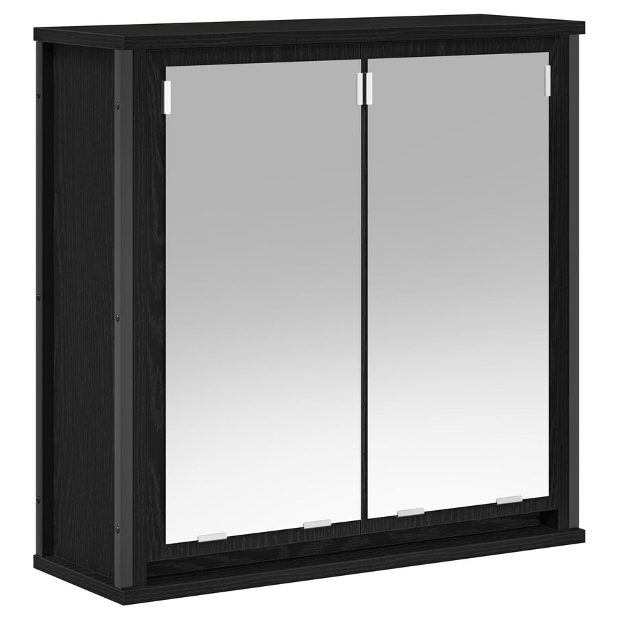 5-Delige Badkamermeubelset Engineered Hout Zwart eiken Waskast + wandkast + 3x badkamer kast