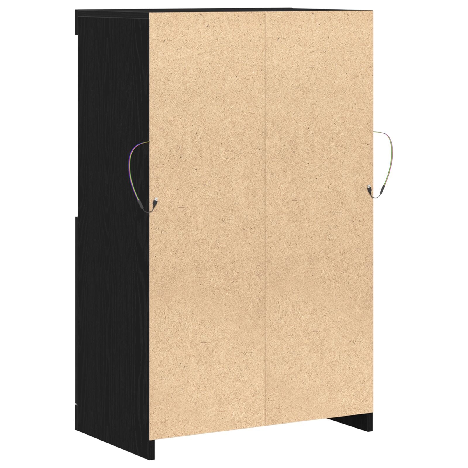 Dressoir Met Led Verlichting Zwart Eik 60X37X100 Cm Zwart eiken