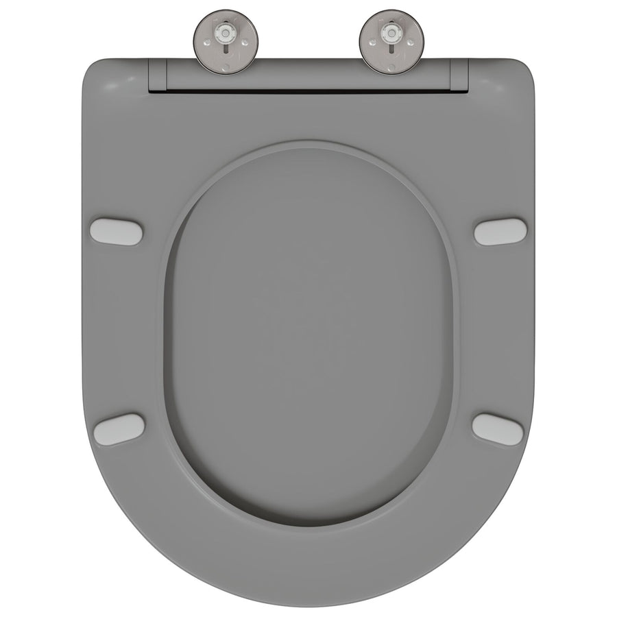 Snelsluittoiletzitting Met Zachte Sluiting Duroplast Grijs