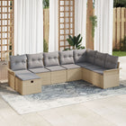 Tuinset poly rattan 8-delig beige lichtgrijs
