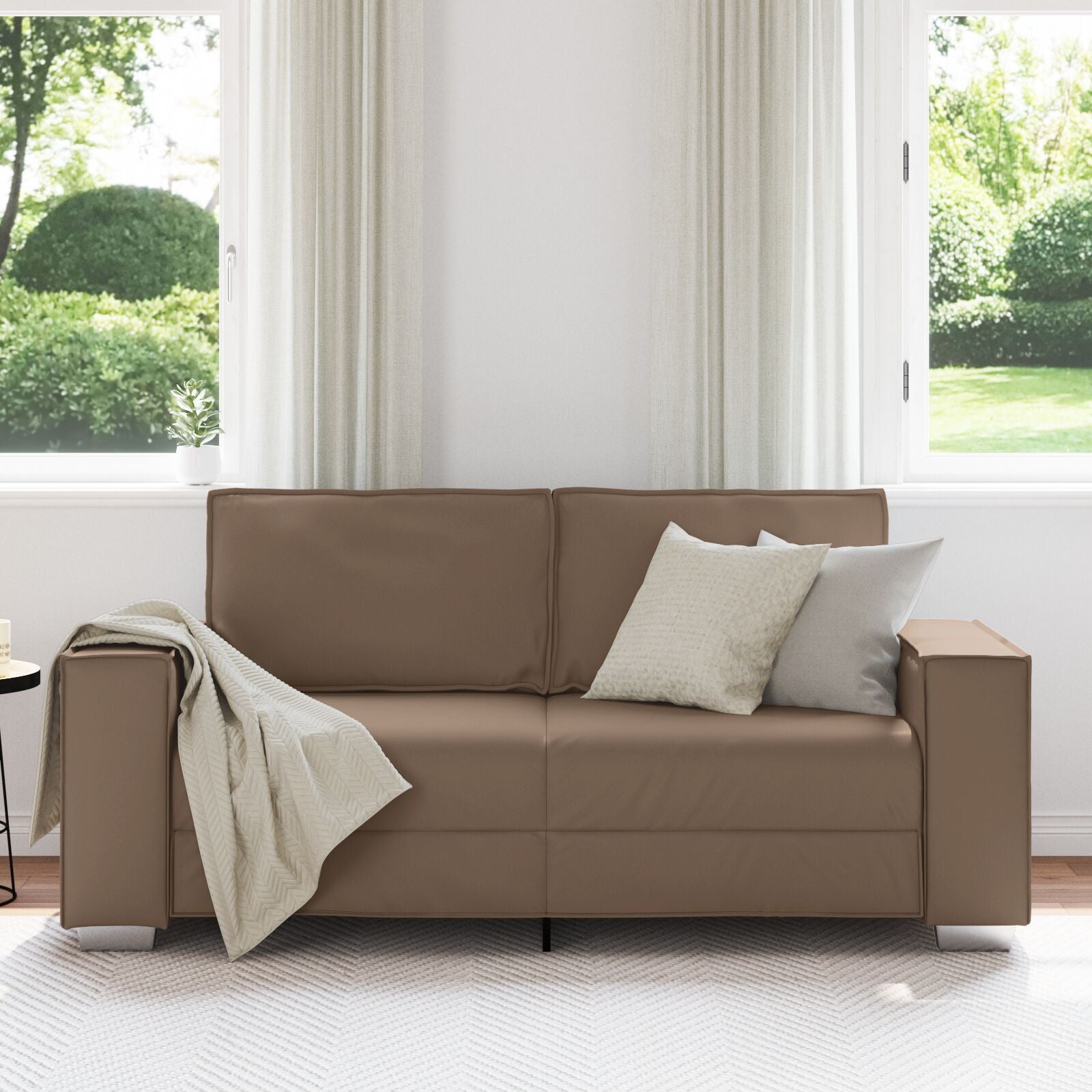Loveseat Sofa Kunstleer Cappuccino 140 cm