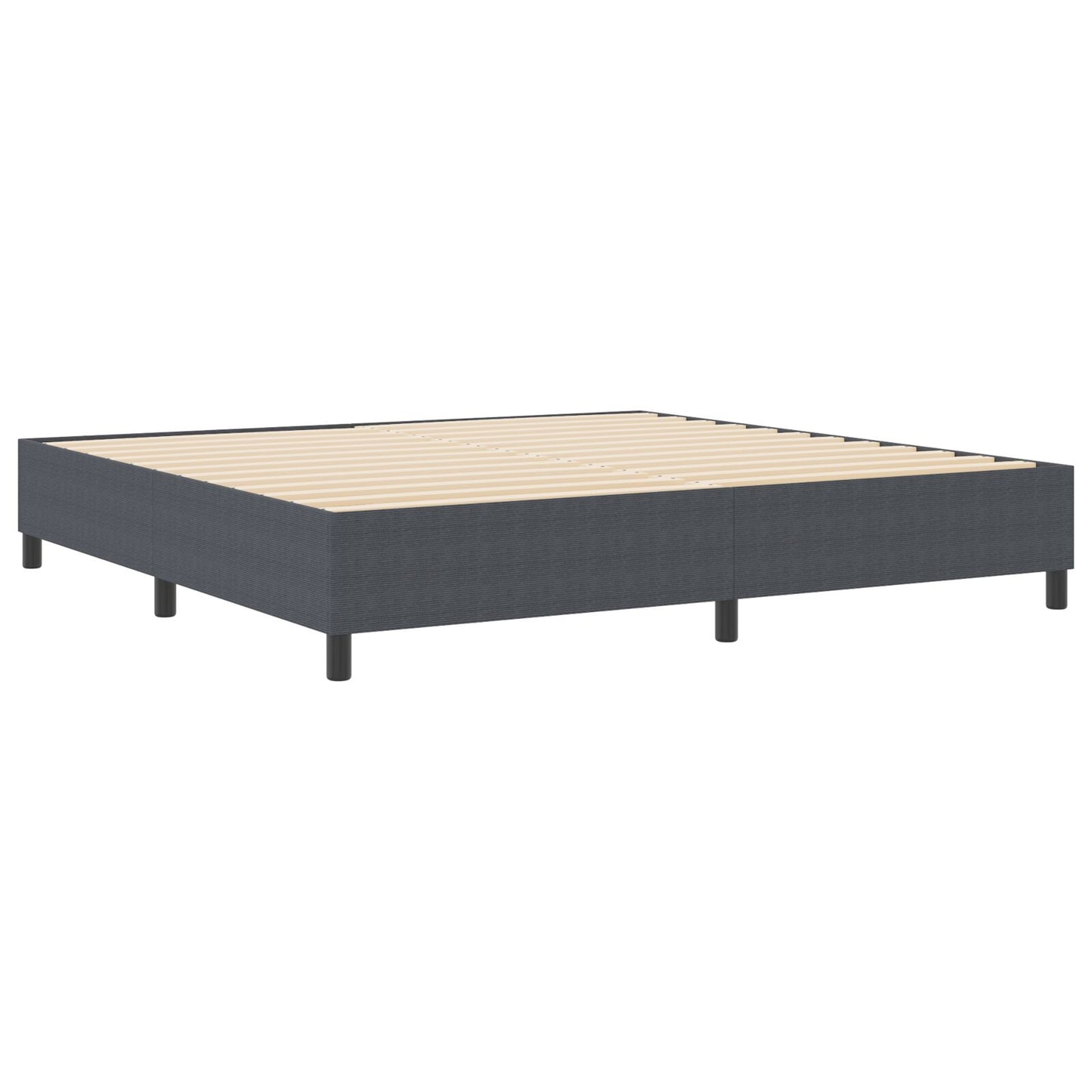 Boxspringbed Corduroy Stof Donkergrijs 200 x 200 cm