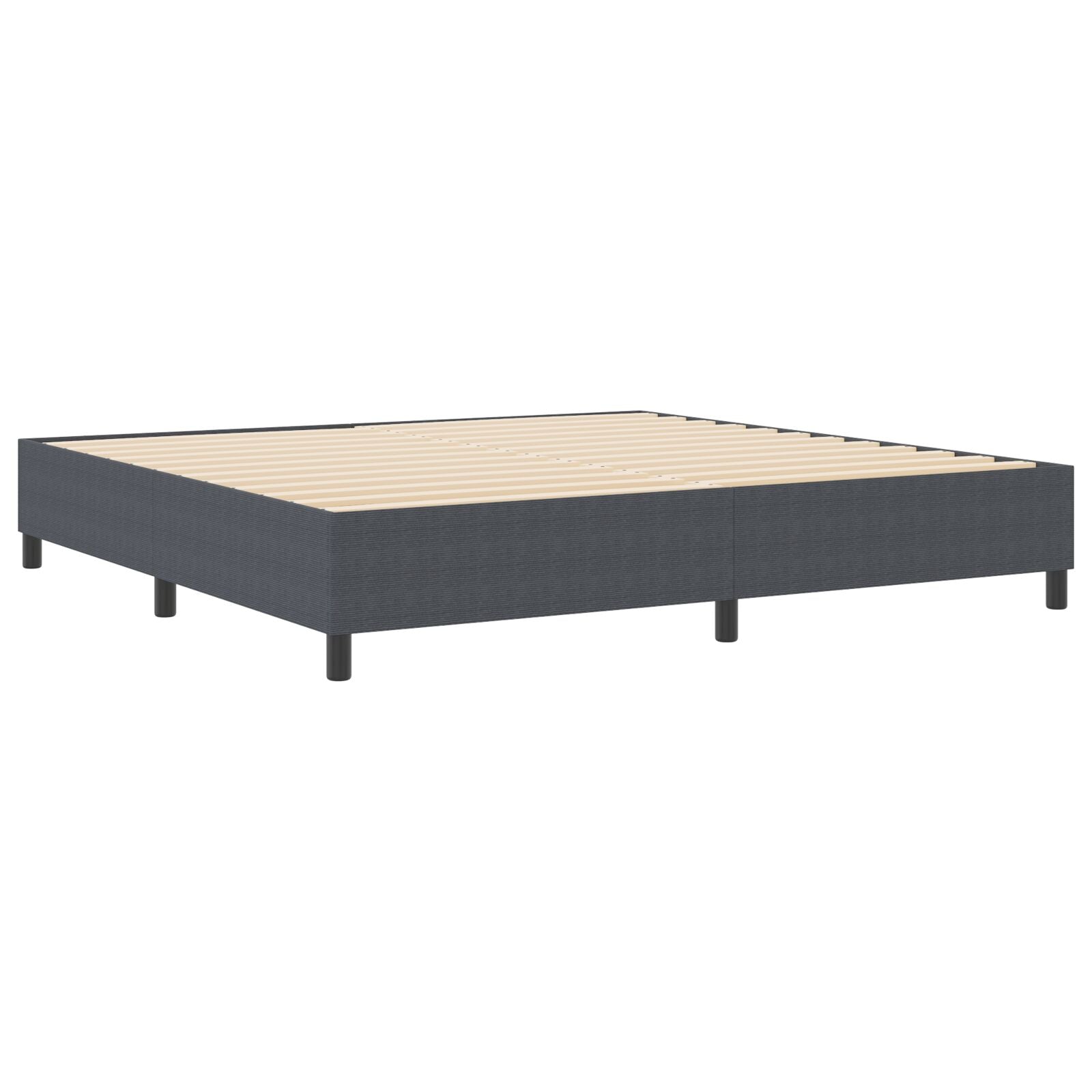 Boxspringbed Corduroy Stof Donkergrijs 200 x 200 cm