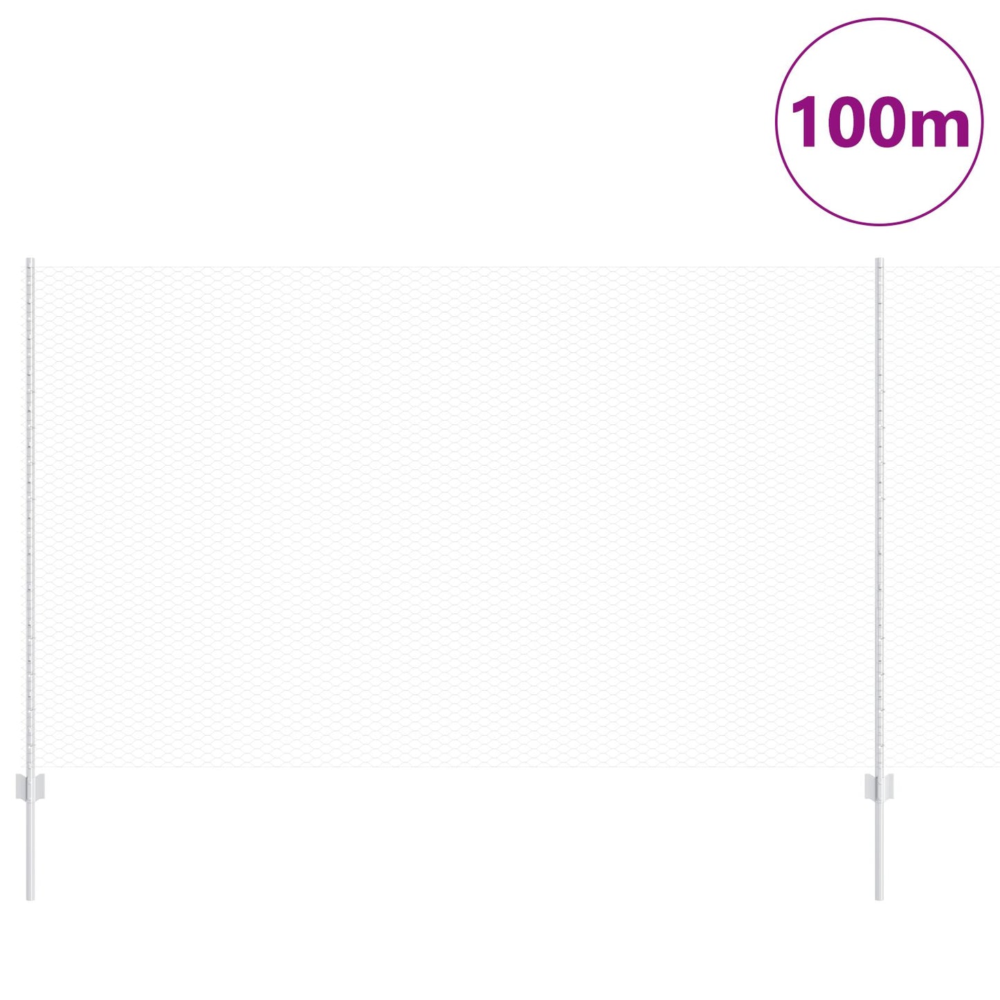 Omheining Palen 22 St U-Kanaal 140 Cm Verzinkt Staal,  Zeshoekige Omheining 1,4X100 M Verzinkt Staal