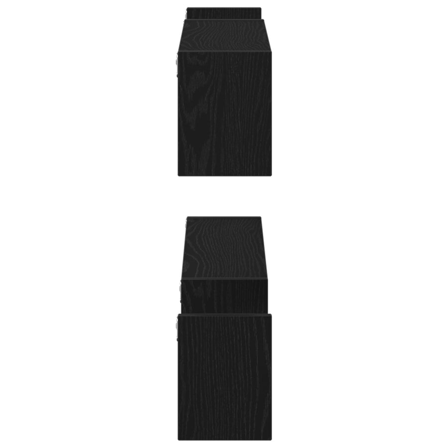 Wandplank 2 Stuks 100X15X70 Cm Bewerkt Hout Zwart eiken