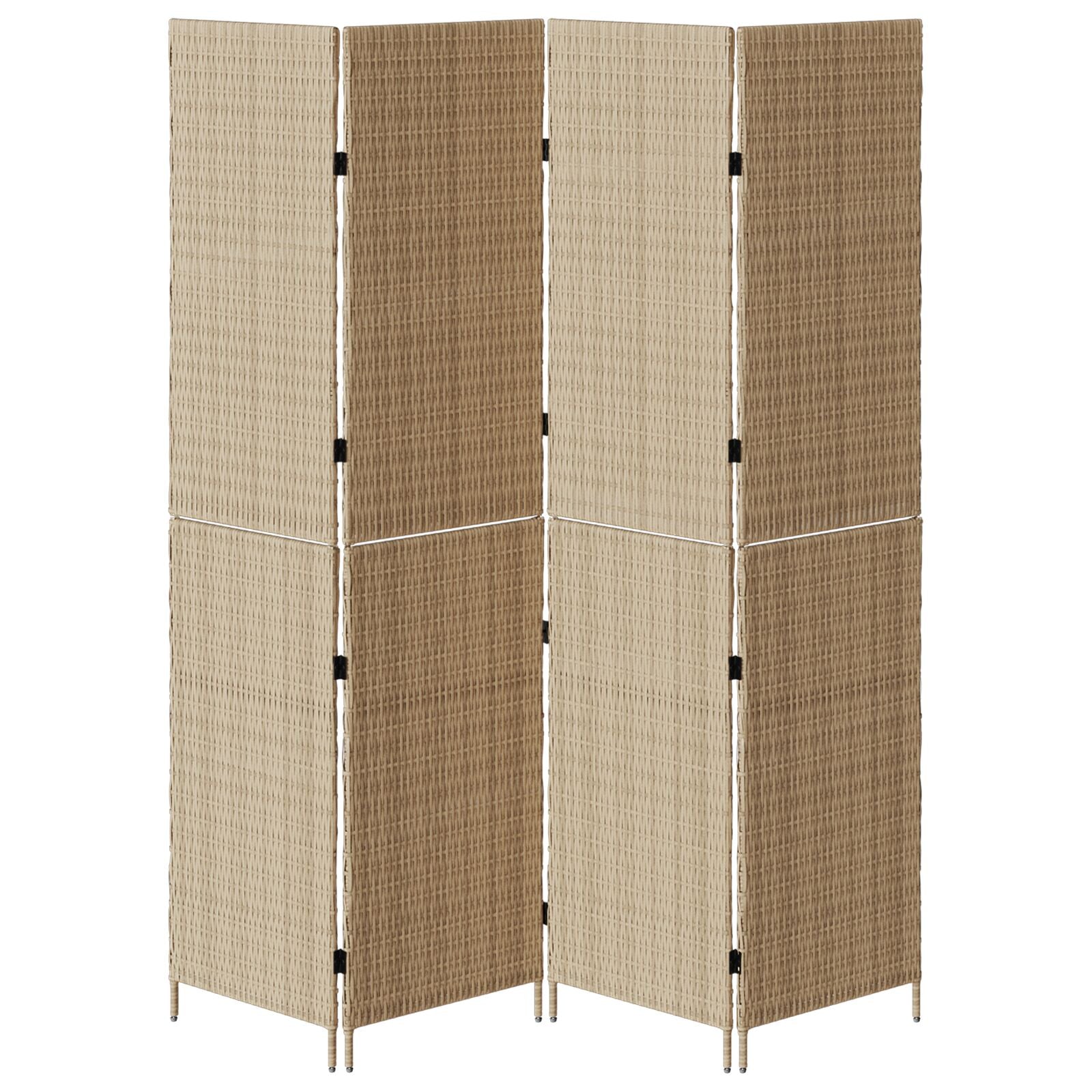 Room Dividers Hout, Stof , Hoog Opvouwbaar 200 cm Beige 4 panelen