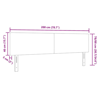 Hoofdbord Eenvoudig Design Corduroy Stof Lichtgroen grijs 200 cm Laag hoofdeinde