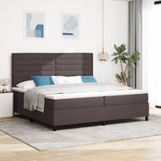 Boxspringbed 200x200 cm donkerbruin stof
