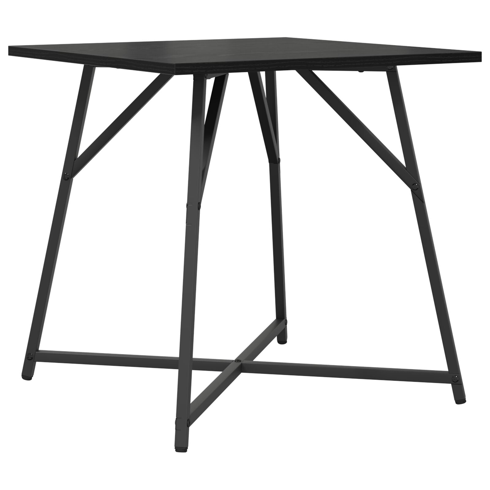 Bijzettafel Set Van 2 Hout En Metaal Zwart eiken
