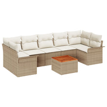 8-Delige Tuinsalonset Met Kussens Beige Poly Rattan Acacia