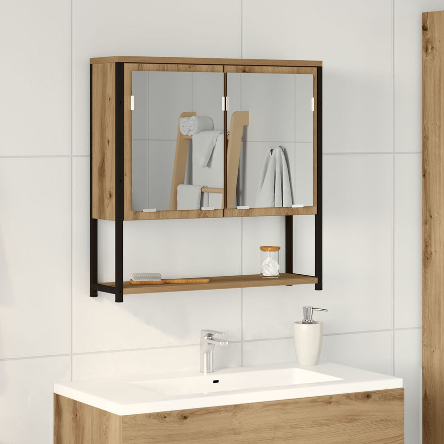Badkamer Spiegelkast 60X16X60 Cm Bewerkt Hout Ambachtelijk eiken