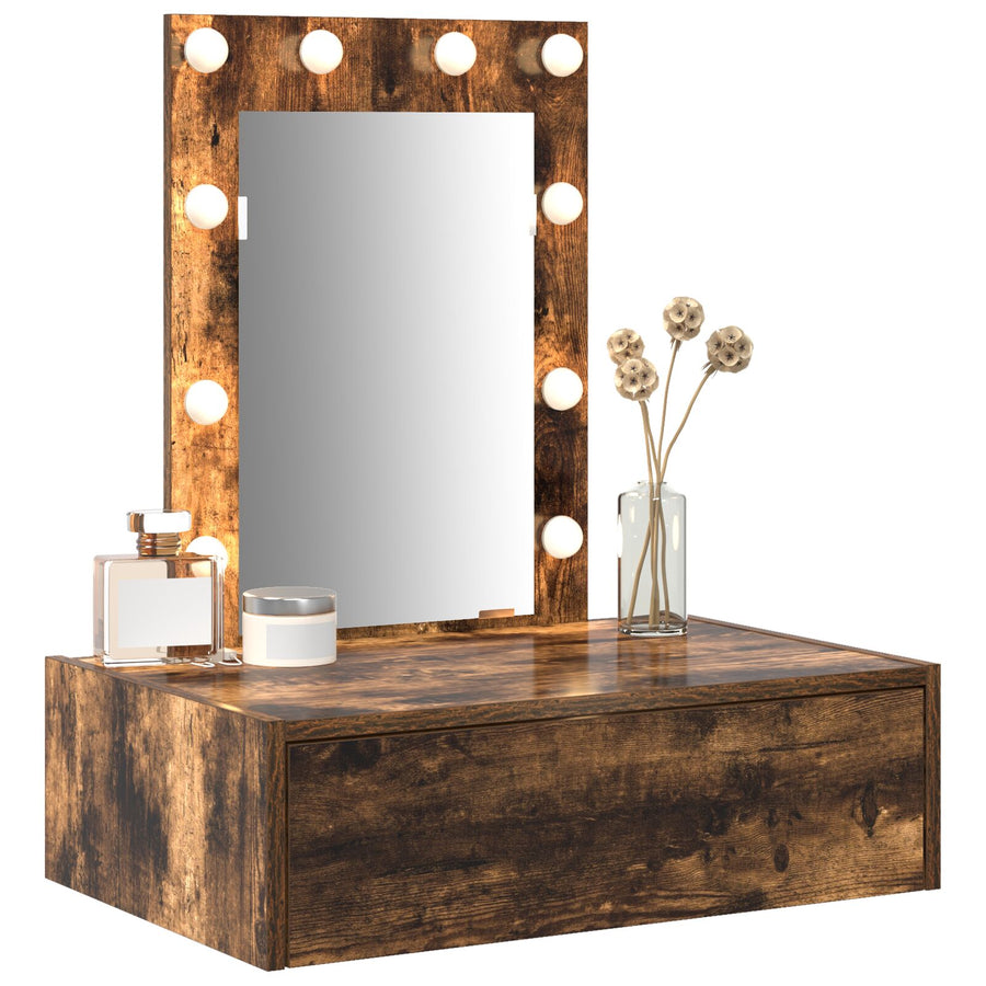 Wand Hangende Kaptafel -Verlichting In 60 x 40 x 70 cm Gerookt eiken met LED