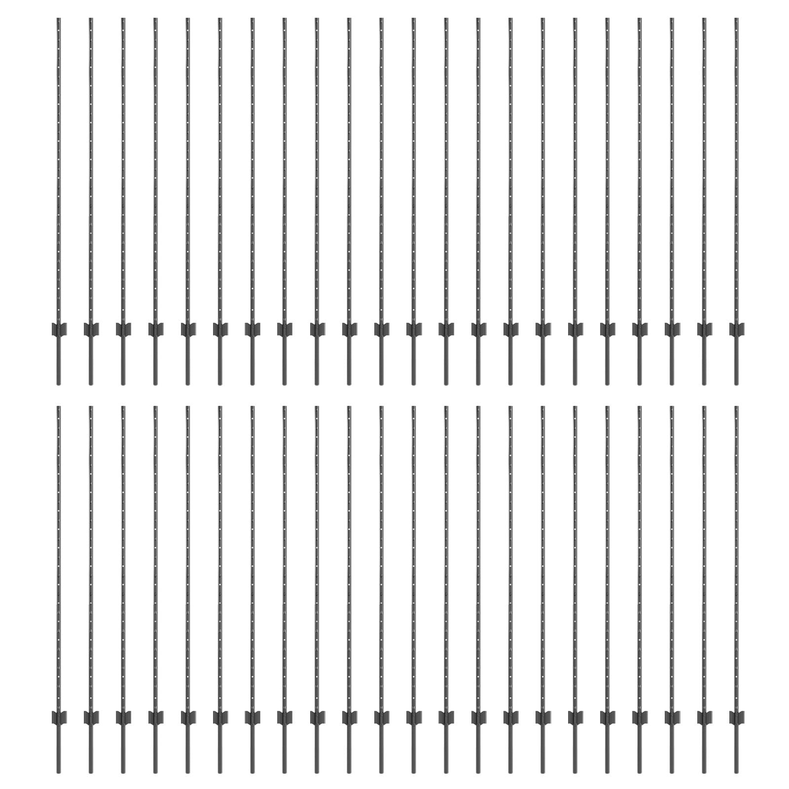 Omheining Palen 88 stuks U-Channel Grijs 200 cm Staal