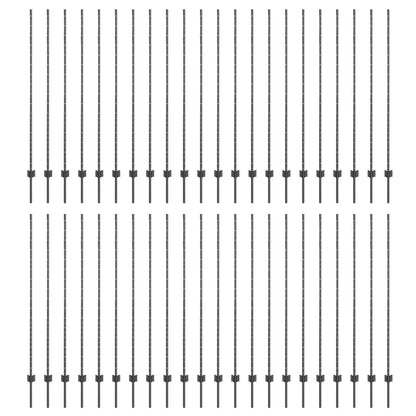 Omheining Palen 88 stuks U-Channel Grijs 200 cm Staal
