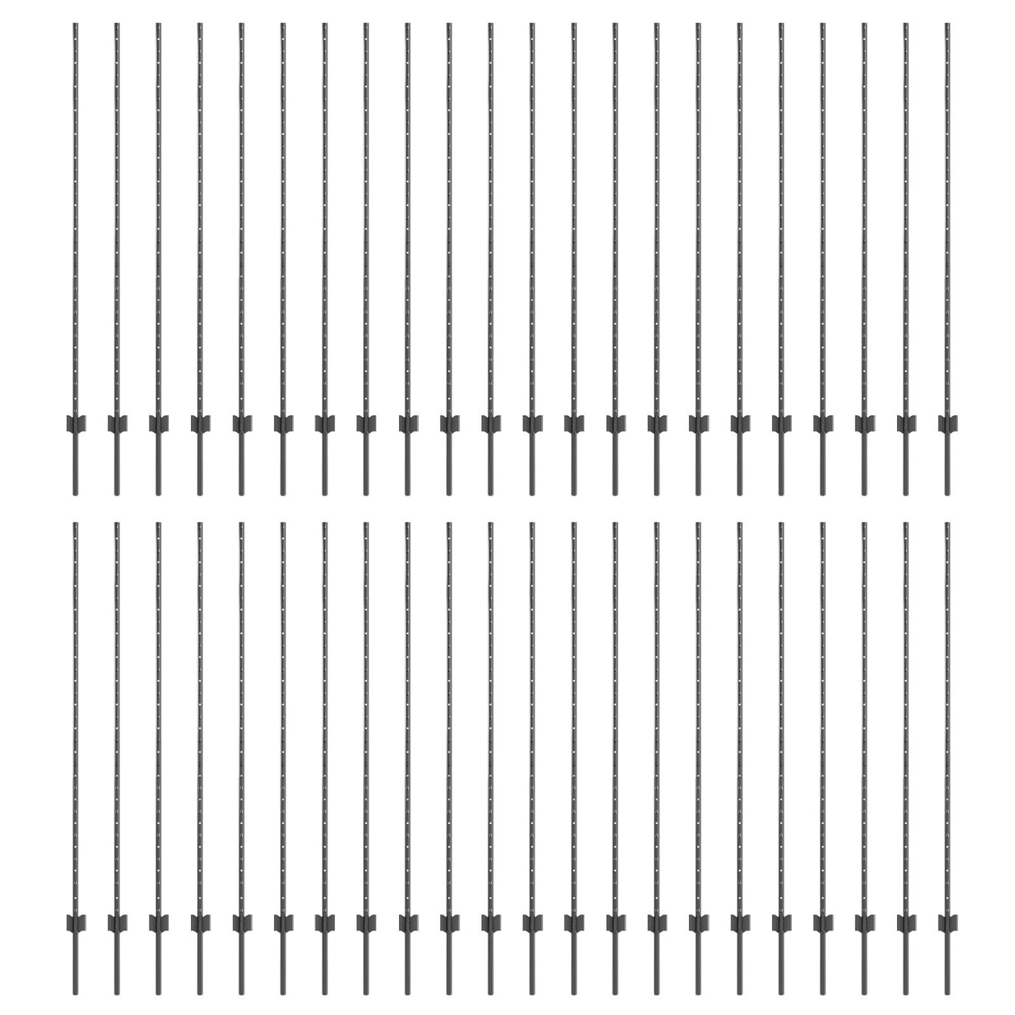 Omheining Palen 88 stuks U-Channel Grijs 200 cm Staal