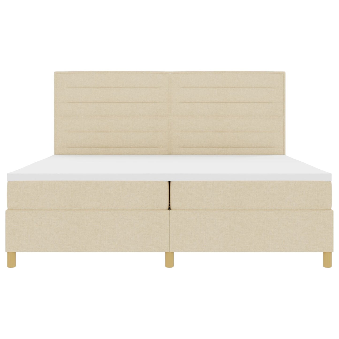 Boxspringbed Met Matras Crème 200X200 Cm Stof Blauw