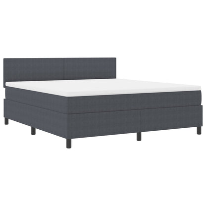 Boxspring Bed Met Matras Donkergrijs Super King Corduroy Stof