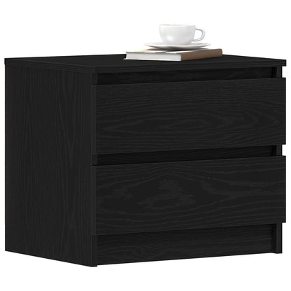 Nachtkastjes 2 Stuks Zwart Eiken 50X40X43,5 Cm Geengineerd Hout