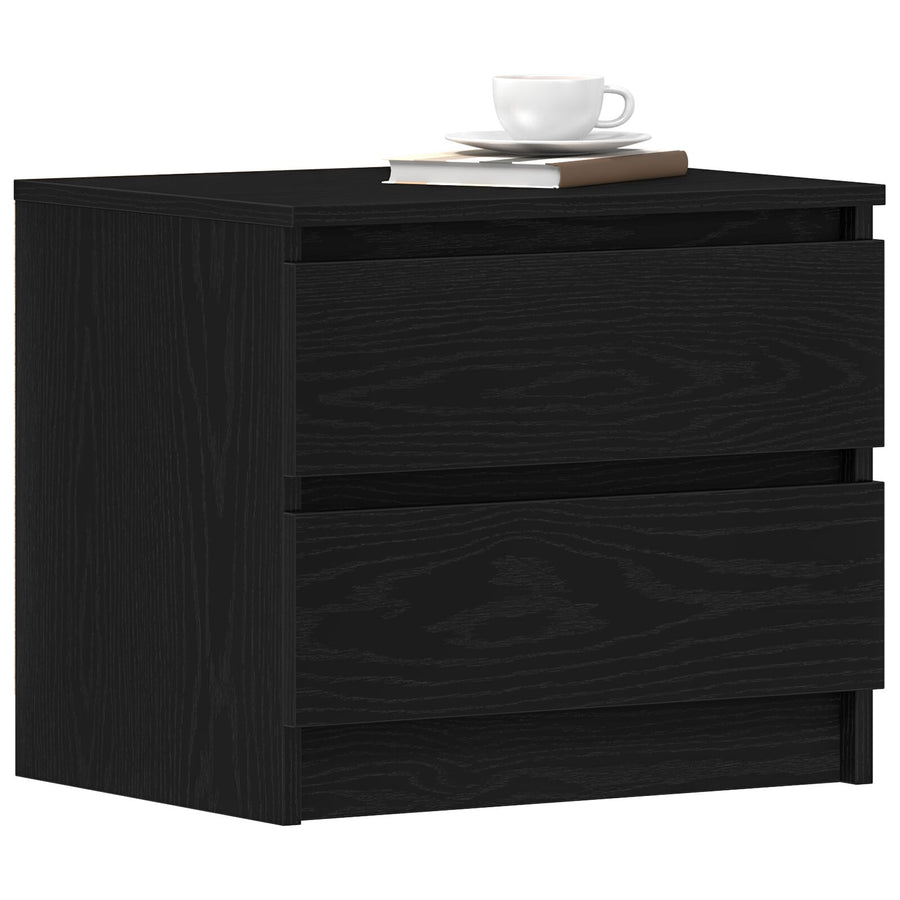 Nachtkastjes 2 Stuks Zwart Eiken 50X40X43,5 Cm Geengineerd Hout