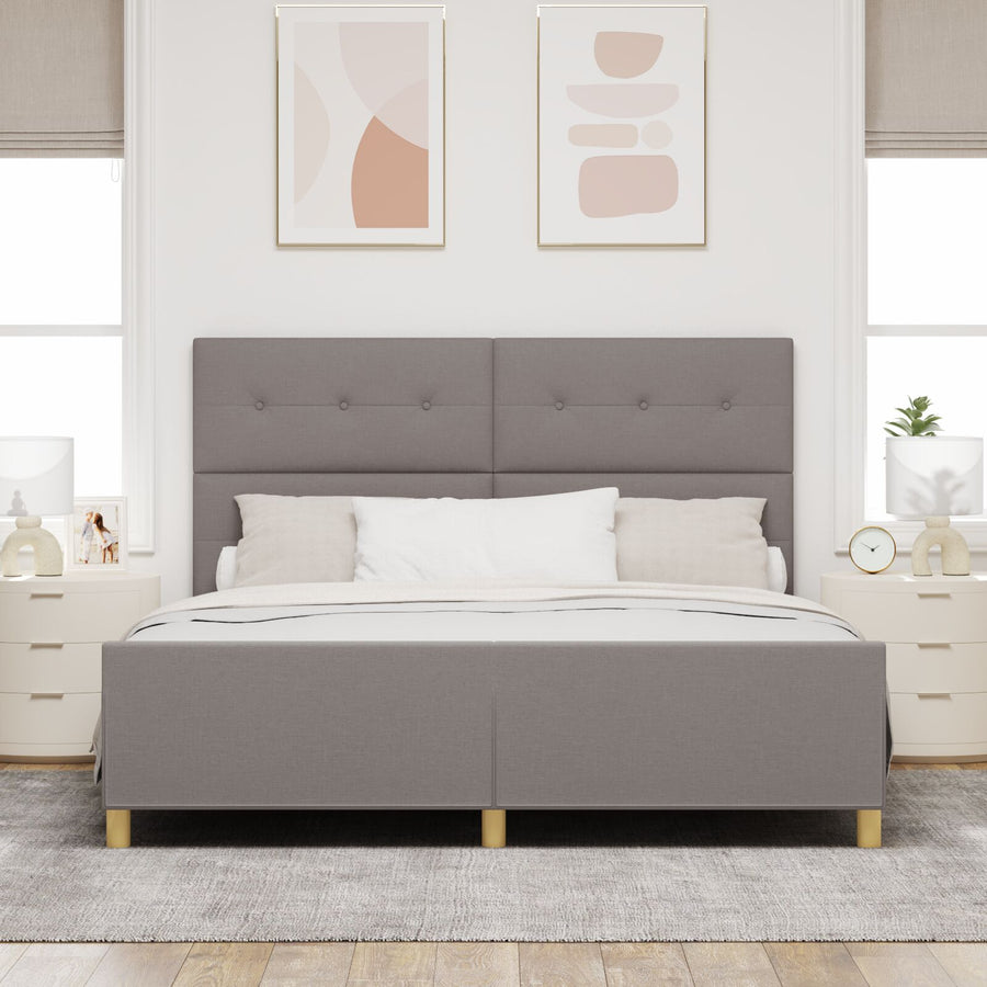 Bedframe Taupe 180X200 Cm Stof Crème