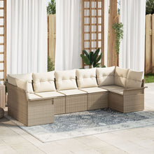 7-Delige Tuin Sofa Set Met Kussens Beige Poly Rattan