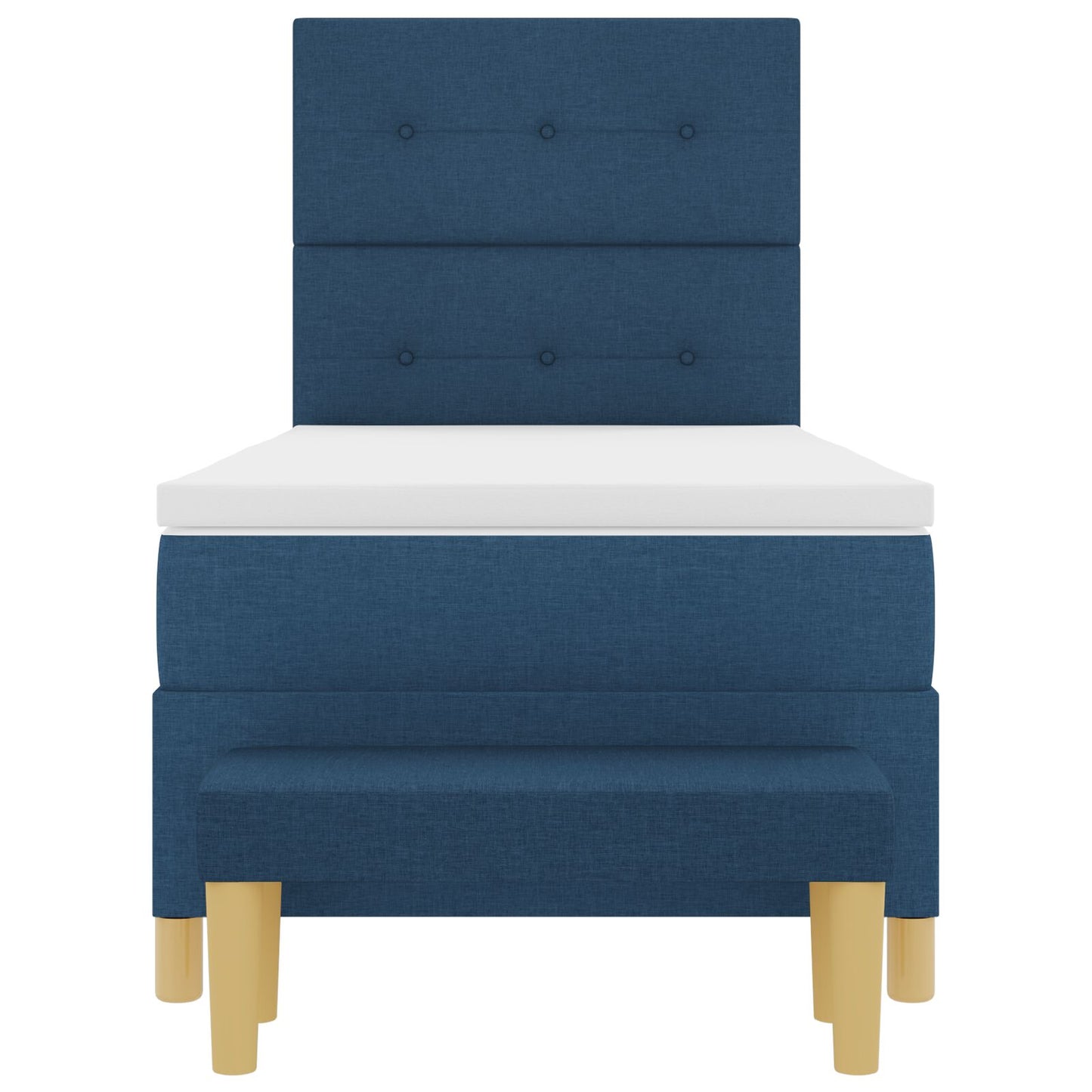 Boxspring Bed Met Matras & Bank Stof Blauw 80 x 200 cm Knoopgetuft