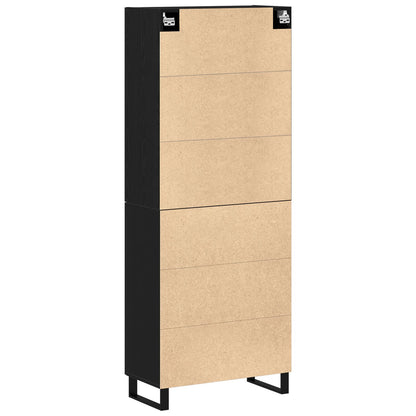 Kasten 2 Stuks Zwart Eiken 69,5X34X180 Cm Geengineerd Hout