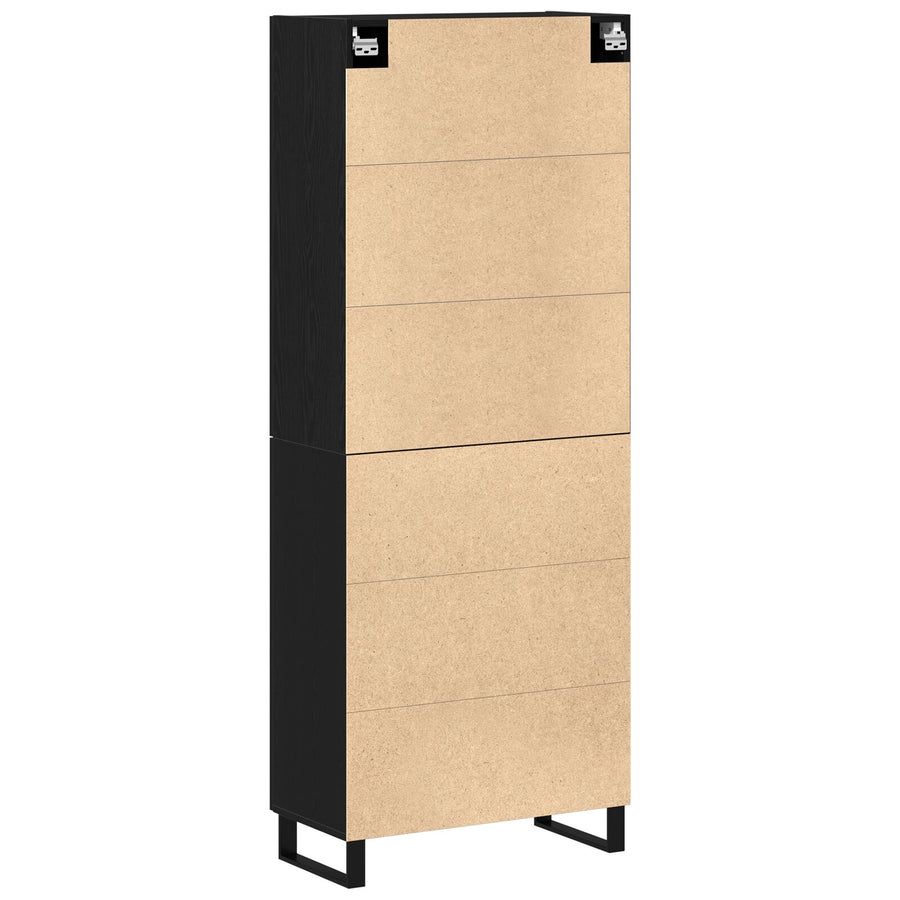 Kasten 2 Stuks Zwart Eiken 69,5X34X180 Cm Geengineerd Hout