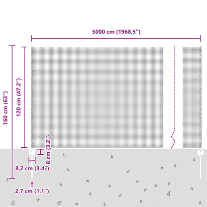 Gelast Draadhek Met 22 U Palen Groen 1.2X50 M Staal