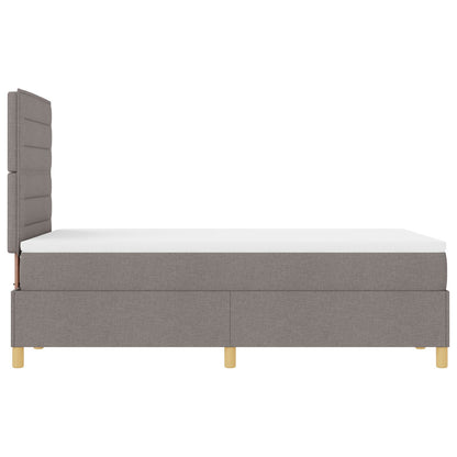 Boxspring Bed Taupe Houten Frame 120X200 Cm Duurzaam Bedframe Blauw
